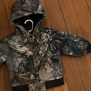 Carhartt Boys' Canvas Insulated Hooded Camo Jacket